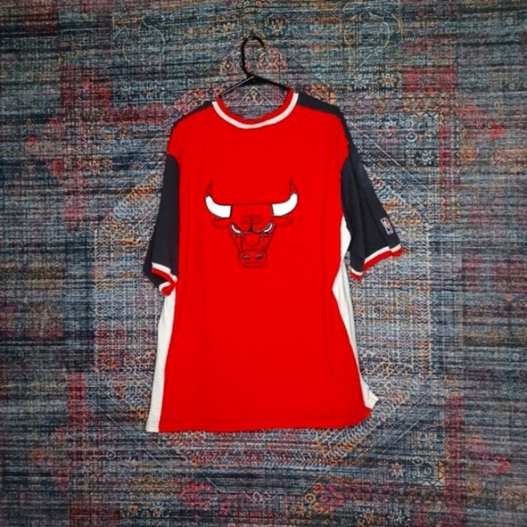 Vintage Champion mens Chicago Bulls sewn MJ Jordan Pippen shooting shirt XL - Picture 2 of 7